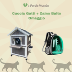 Cuccia per Gatti da Esterno Silvestro + Zaino per Gatti Mod. Scarlett in Omaggio