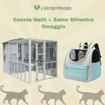 Cuccia per Gatti da Esterno Modello Merlino + Zaino per Gatti Mod. Scarlett in Omaggio