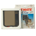 Kleine Katzenklappe mit Türschloss