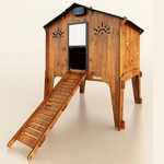 Pollaio per Galline Modello Cemani Taglia L | In Laminato Plastico Con Porta Anti Predatore