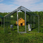 Cochin Hühnerstall-Bausatz | Gehege + Hühnerstall + Zubehör 4X3 Meter Abdeckung