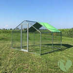 3x3 m großes Gartengehege für Nutztiere | Modell M, Überdachung 3x1,5 m