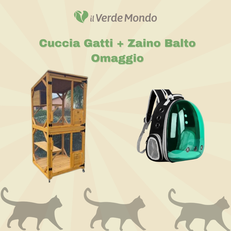 Cuccia per Gatti da Esterno Minou + Zaino per Gatti Mod. Balto in Omaggio