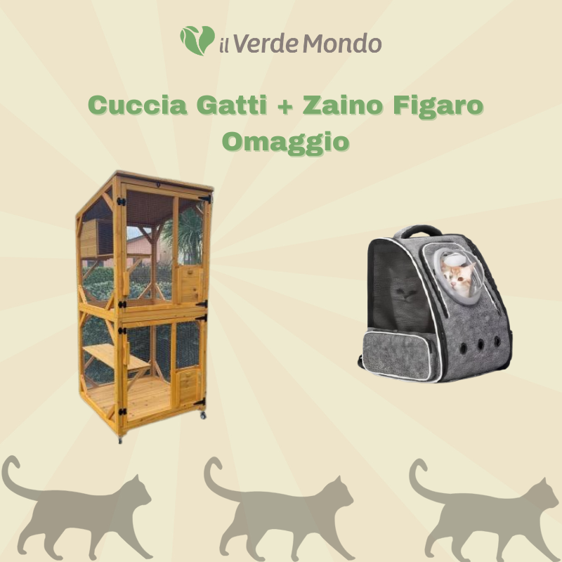 Cuccia per Gatti da Esterno Minou + Zaino per Gatti Mod. Figaro in Omaggio