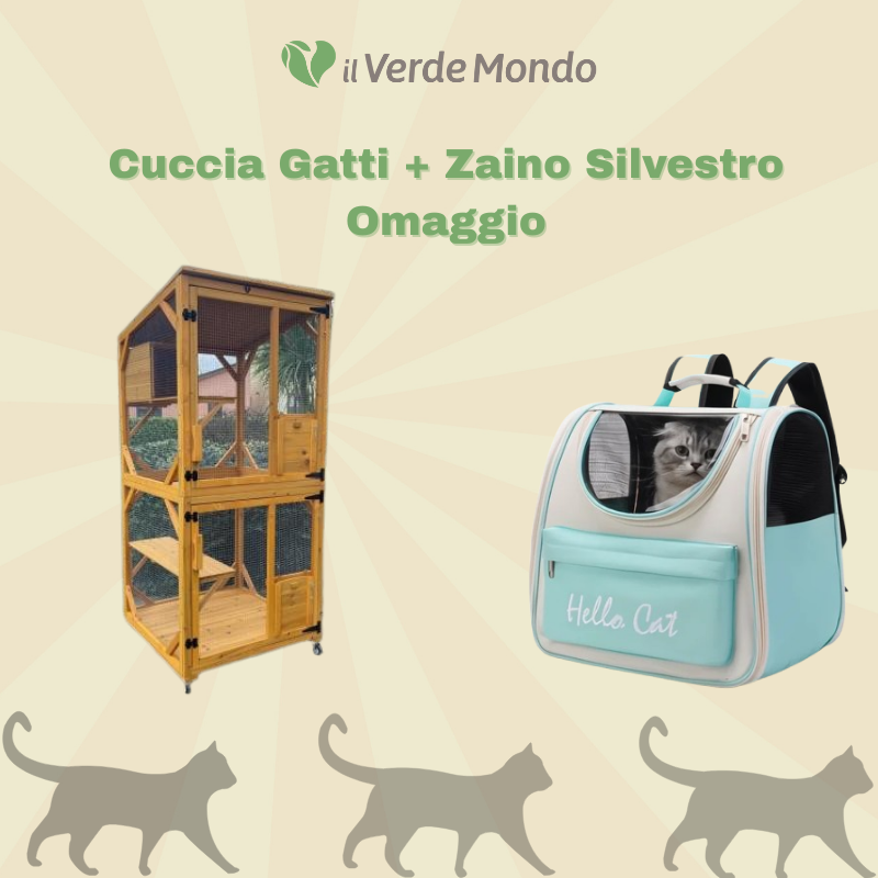 Cuccia per Gatti da Esterno Minou + Zaino per Gatti Mod. Scarlett in Omaggio