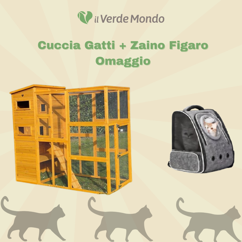 Cuccia per Gatti da Esterno Figaro + Zaino per Gatti Mod. Figaro in Omaggio