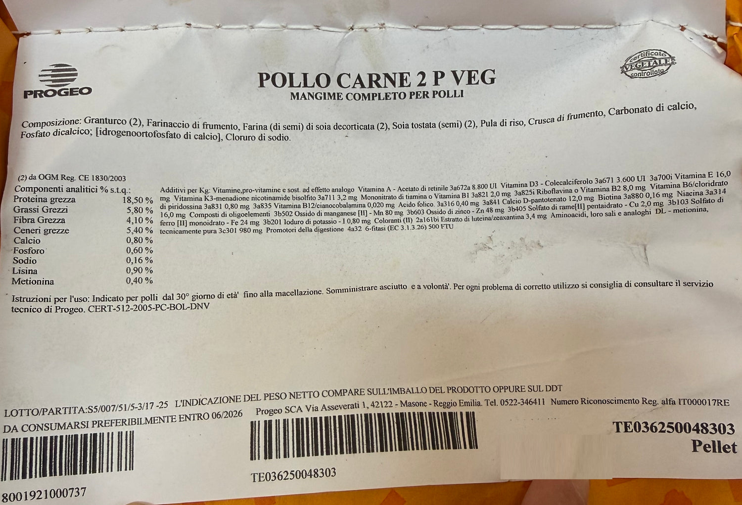 Mangime per Polli da Carne II° Periodo | Linea Natura Amica By Progeo 25kg