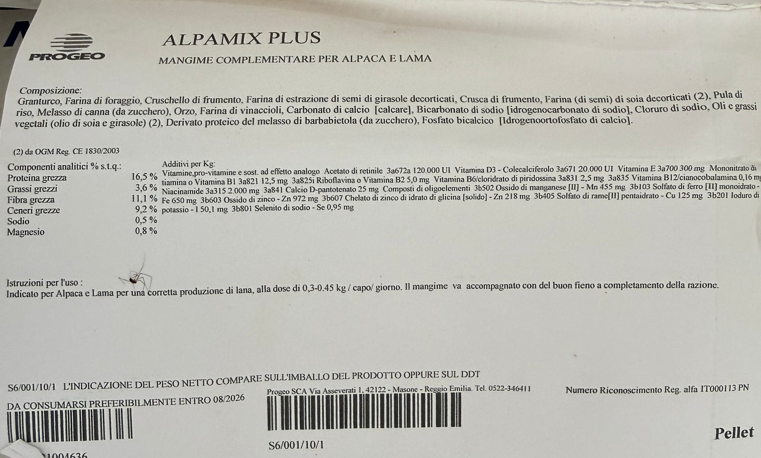 Mangime per Alpaca e Lama | Progeo Alpamix Plus
