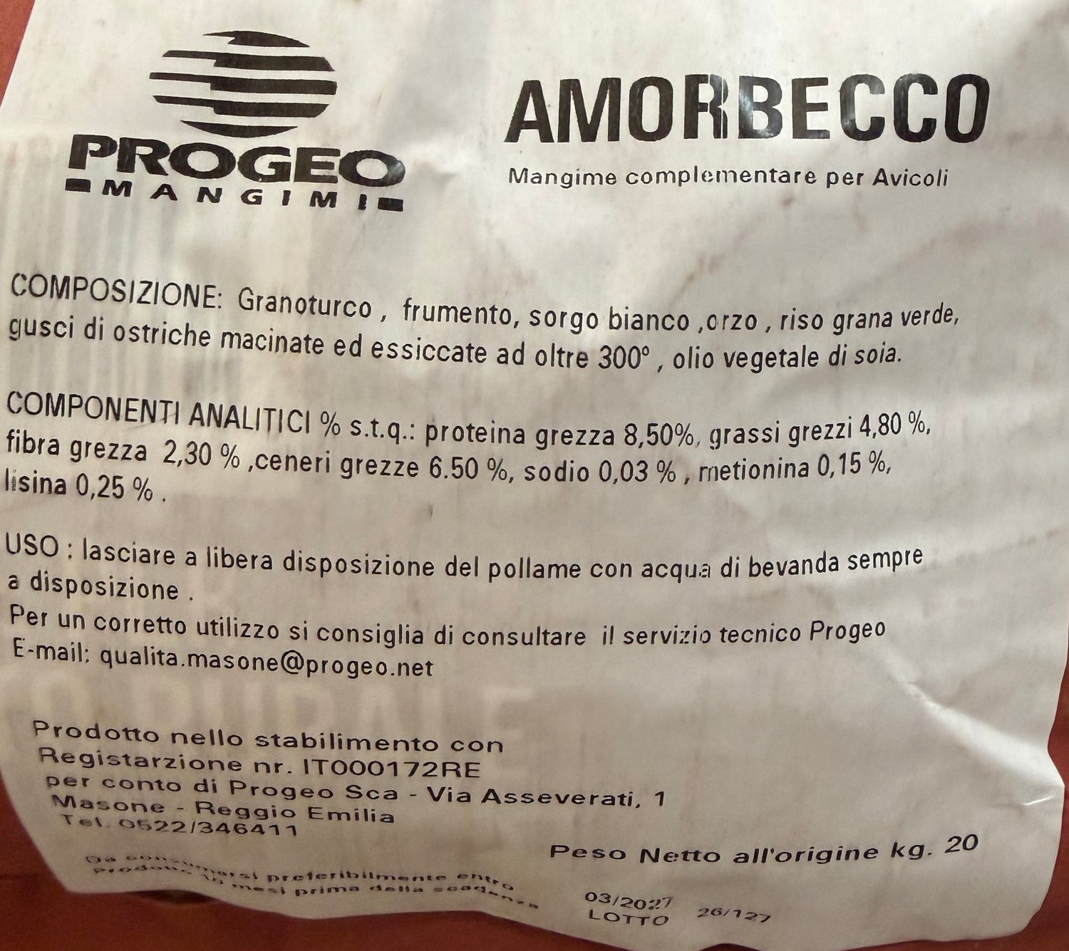Mangime per Galline Ovaiole | Amorbecco By Progeo