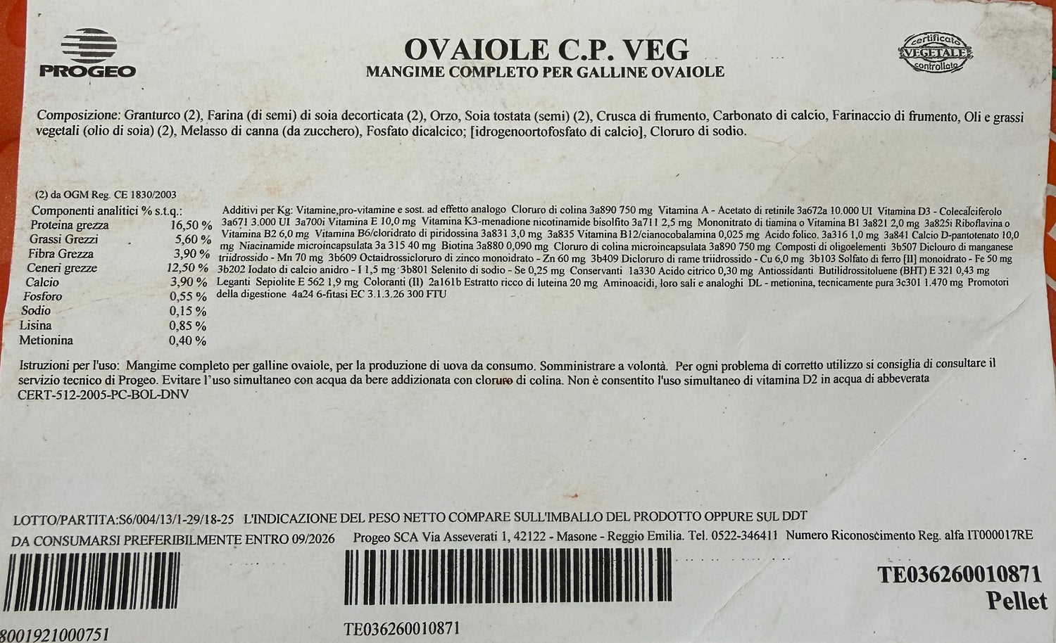 Mangime per Galline Ovaiole | Linea Natura Amica By Progeo