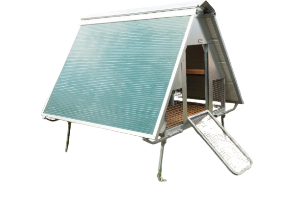 Isolierter Hühnerstall aus Eisen für 10 Hennen mit zu öffnendem Dach