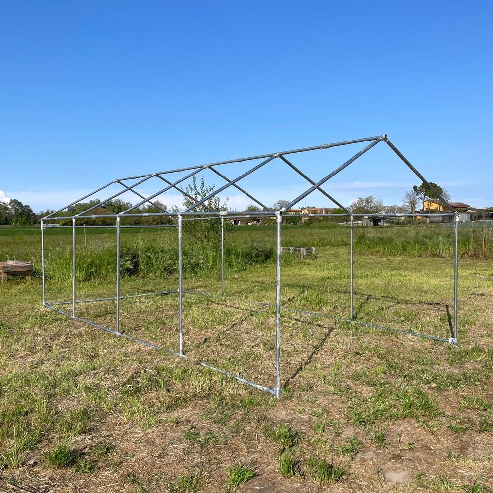 Recinto Avicolo Modulare 2,7x15 mt | Telaio in Acciaio Zincato