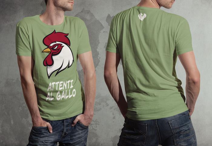 T-shirt "Attenti al Gallo" | Versione A Colori
