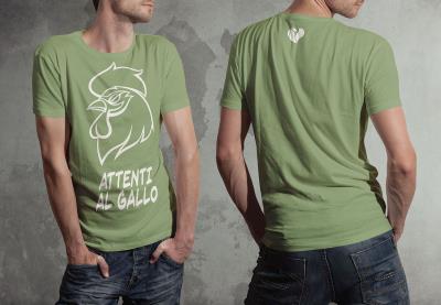 T-shirt "Attenti al Gallo" | Versione Monocromatica 